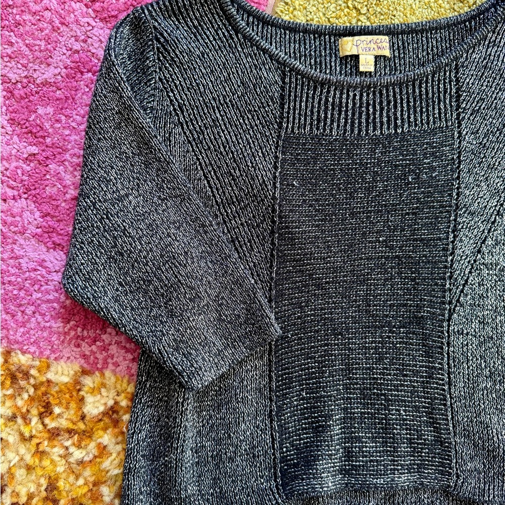Silver Metallic Holiday Sweater - Vera Wang